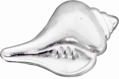 KMJ Pure Silver Shankh, Divine Conch Shell, Sacred Shankha for Mandir/temple Puja Decorative Showpiece  -  0.2 cm