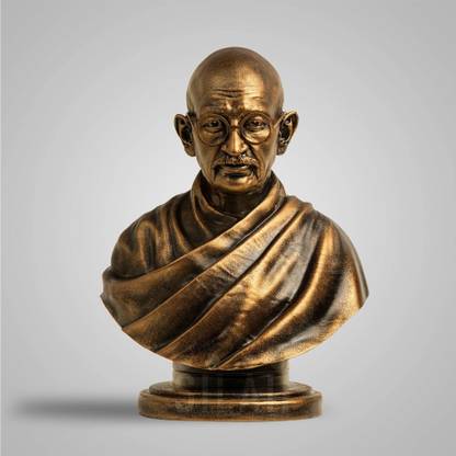 SILAII Mahatma Gandhi Bust Sculpture - Bronze - 5 Inch Decorative Showpiece - 12.7 cm