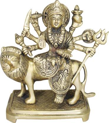 vinayakmoorti Durga Maa Statue Amba Mata Idol Vaishno Devi Sherawali Maa (Height:- 7 Inch) Decorative Showpiece  -  17 cm