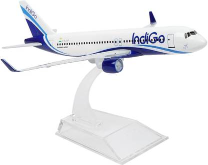 FAVHOME Indigo Airlines Die Cast Metal Air Plane Aeroplane Model Decorative Showpiece - 16 cm