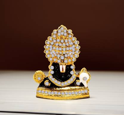 Airtick Tirupati Balaji/vyankatesh Face White-Stone (Mini Balaji St/1046) Home Décor Decorative Showpiece  -  5 cm