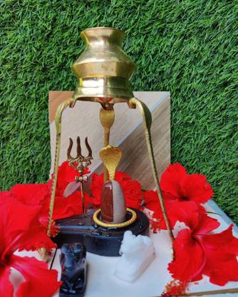 Maa Narmadeshwar Shivling aardhanareshwar Narmada Shivling & 2 inch original narmadeshwar shiving Full Set Decorative Showpiece - 12 cm