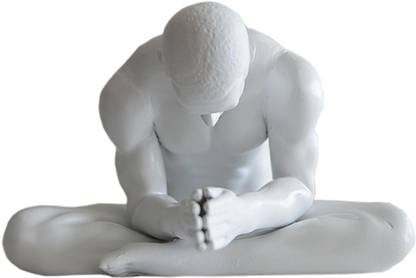 BNF Nude Man Statues Devout Resin Crafts Tabletop Figurine Sculpture Decor White Decorative Showpiece  -  12 cm