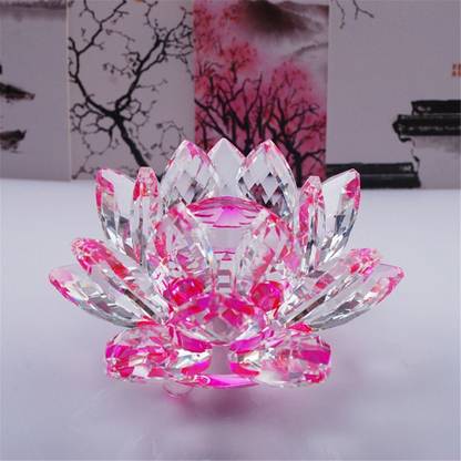 PARADIGM pictures Pink color fenghui crystal lotus flower for home decoration & unique gift items Decorative Showpiece - 7.62 cm