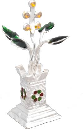 KMJ pure silver tulsi plant for pooja and gifting purpose (wt. 5.5 gms) Decorative Showpiece  -  4 cm