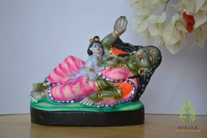Aikiya Aikiya Navarathri Golu Doll Krishna Puthana Vadham Decorative Showpiece  -  25.4 cm