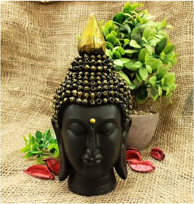 AFTERSTITCH gautam buddha face statue for home decor big size murti buddha showpiece idols for gift decorative items figurine for living room Door entrance decoration Decorative Showpiece  -  18 cm