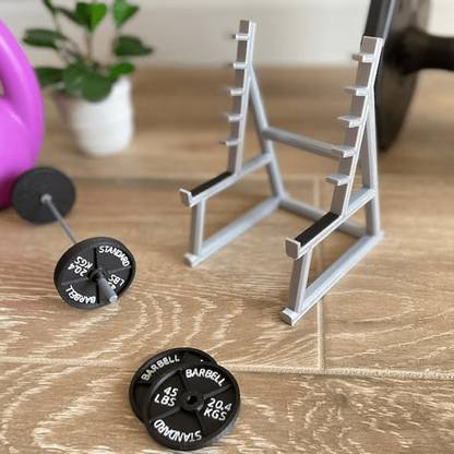 Lyla Mini Barbell Ornament Fitness Ornament Office Desk Decor for Tabletop Indoor Decorative Showpiece  -  10 cm