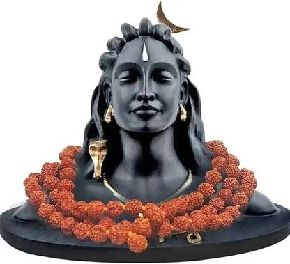 Kavya Craft Adiyogi Mahadev Idol Statue for Car Dashboard and Home Decor Decorative Showpiece - 10 cm