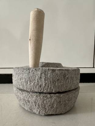 BuyInBlink Traditional Stone Grinder (Chakki) For Home, Decor, Gift, Vastu, Pooja Vintage Decorative Showpiece  -  6.5 cm