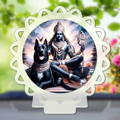 GiftsRange Bhairav Ji Kaal Bhairav Batuk Bhairav White Premium Car Dashboard Idol Decorative Showpiece  -  8 cm
