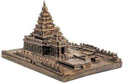 MONUMENTAL Mahabalipuram Shore Temple Model Original Design Ideal for Home, Hall Decorative Showpiece  -  10 cm