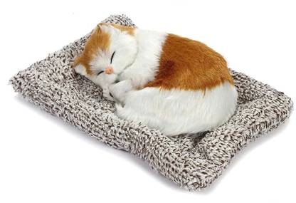 APEROL DESIGN Sleeping Cute Cat for Car Dashboard and Home Decor with Activated Carbon Decorative Showpiece  -  5 cm