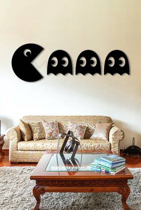 MAZOX Pacman Wooden Wall Art Decorative Showpiece  -  30 cm