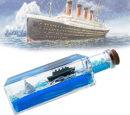 SHARNGA Cruise Ship Fluid Drift Bottle, Unsinkable Boat in a Box Decorative Showpiece  -  4.8 cm