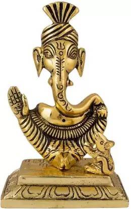 Chandra Art Collection Lord Ganesha Idol Statue with Turban Pagdi Hindu God Ganesh Ganpati Decorative Showpiece  -  15.5 cm