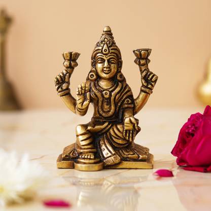 shyam antique creation 4 Inch Maa Lakshmi Ji Sitting Murti Devi Laxmi Idol Statue for Home Diwali Puja Decorative Showpiece  -  10.16 cm