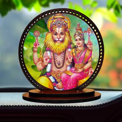 GiftzLane Lord Narshimha Dashboard idol for Car and Home Decorative Showpiece  -  3 cm