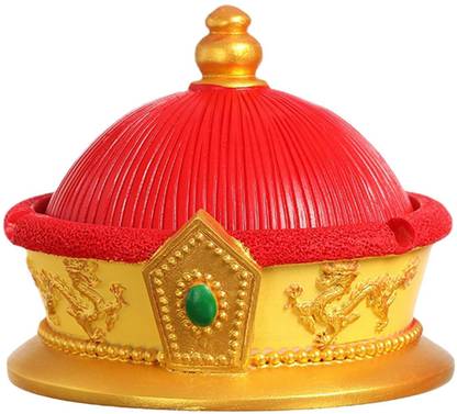 BNF Chinese Ashtray with Lid Resin Crafts Sculpture for Home Decoration Men Gift Decorative Showpiece  -  10 cm