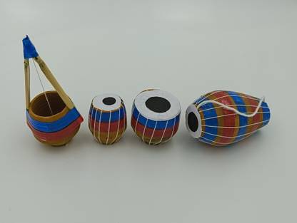 FernHaus FernHaus Handcrafted Terracotta Clay Musical Instrument Showpiece Set Decorative Showpiece  -  14 cm