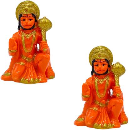 Awesome Craft Combo 2 Pic Small Lord Balaji Bajrangbali Ki Murti Idol for Temple Decorative Showpiece  -  9 cm