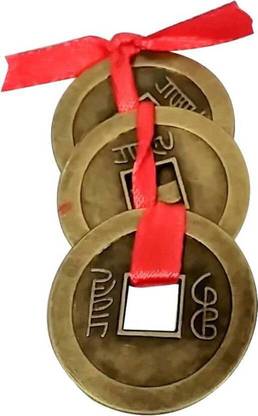 Gracias Feng Shui / 3 Lucky Coin Set Decorative Showpiece - 3 cm  (Alloy, Gold) Decorative Showpiece  -  3 cm