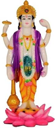 krishnagallery1 Standing Lord Vishnu Murti Marble Finish Vishnu ji Murti,Vishnu statue Decorative Showpiece  -  25 cm