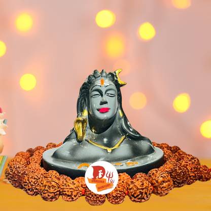 EliteTouch Shiva murti Maha Adiyogi, Lord Shiva statue shiv ji murti, Mahadev Decorative Showpiece  -  10 cm
