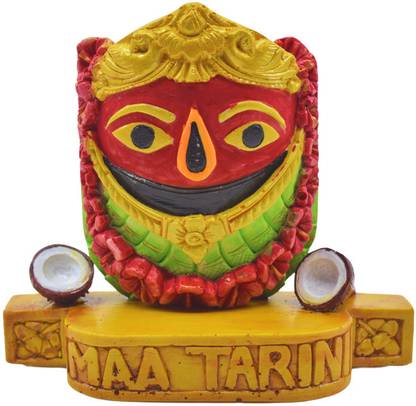Real Craft Maa Tarini 9.5 cm Ceramic Sculpture - Timeless Elegance for Your Home Altar Decorative Showpiece  -  9.5 cm