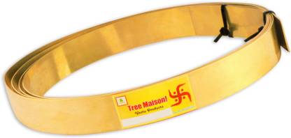 vastu-vigyan Big Brass Strip / Vastu Remedies (8 feet Length, 25mm Width &, 1MM Thickness ) Decorative Showpiece  -  20 cm