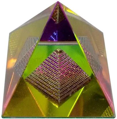 SHRI LAXMI ENTERPRISES MULTICOLOUR PYRAMID (CRYSTAL) Decorative Showpiece  -  5 cm