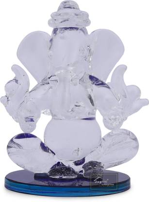 jagriti enterprise crystal ganpati idol twin side face for car, gift, pooja decor Decorative Showpiece  -  5.5 cm
