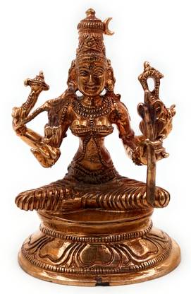Brass Idols Bronze Goddess Kamakshi Idols, Kamakhya Devi Ki Murti, Tripura Sundari. Decorative Showpiece  -  8 cm