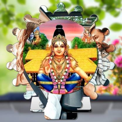 GiftsRange Ayyappan Silver Car Dashboard Idol Premium Decorative Showpiece  -  8 cm