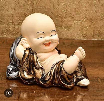 krishnagallery1 Baby Monks , Buddha statue , Gautam Buddha idol Decorative Showpiece  -  10 cm