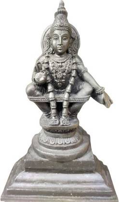 HOIVA (Pack of 1 )Polymarble Black Ayyappa Swamy Vigraham, 14 cm Decorative Showpiece  -  14 cm