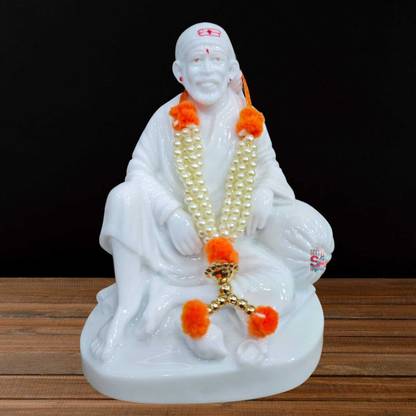S A Gifts Marble Sai Baba Blessings Hand Statue for Home and Pooja Room Decorative Showpiece  -  10.16 cm