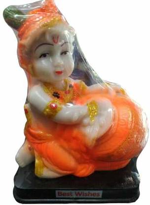 Ramana Baby Krishna Murti Makhan Chor Laddu Gopal Kanha ji Murti Decorative Showpiece  -  12.5 cm