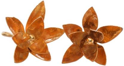 Siri Creations Silver Champa Flowers With Gold Polish Decorative Showpiece  -  2 cm