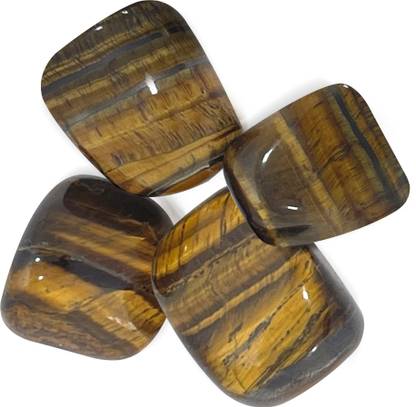 SOLAVA Original Tiger Eye Stone Tumble - 4 Piece Natural Brown Crystal Stones Tumble Decorative Showpiece  -  2 cm