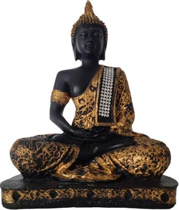 Vandana Collection Sitting Buddha Figurine Paper Pulp Decorative Showpiece  -  23 cm