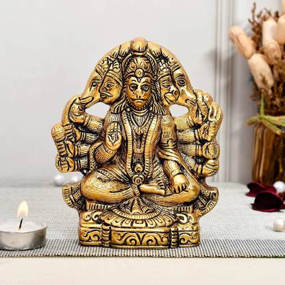 Chhariya Crafts Panchmukhi Hanuman ji Murti / Bajrangbali Gift article Decorative Showpiece  -  16 cm