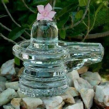 A & S VENTURES Original SPHATIK SHIVLING/Medium Size/Crystal/Shiva Lingam/SHIVLING Decorative Showpiece  -  4 cm