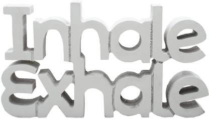 KORZA HOME Inhale Exhale Quote | Showpiece for Living Room, Book Shelf, Table Decorative Showpiece - 17.78 cm