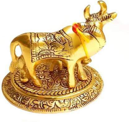 Neo Classic Kamdhenu Cow With Calf Showpiece Decorative Showpiece  -  9 cm