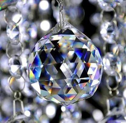 HOUSEOFASTRO Feng Shui Clear Crystal Ball Sun Catcher 30 MM Window Hanging Ball for Good Luck Decorative Showpiece  -  5 cm