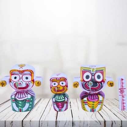 Jagannath World 6-Inch Jagannath Idol Set - A Must-Have for Devotees! Decorative Showpiece  -  15 cm