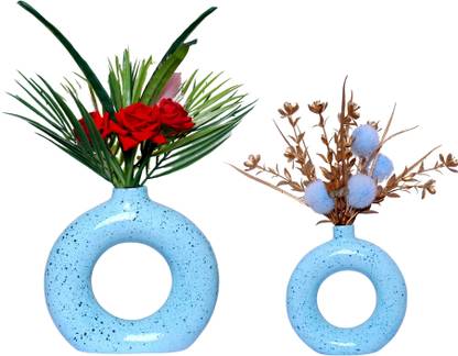Flipkart SmartBuy Matte/Glossy Finish Round Shaped Flower Pot for Modern Gardens" Decorative Showpiece  -  15 cm
