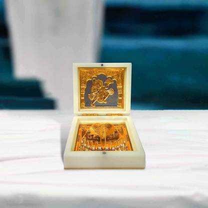 Adhvik Bajrangbali Mahavir Pawan Putra Gold Plated Wealth & Prosperity Charan Paduka Decorative Showpiece  -  10 cm