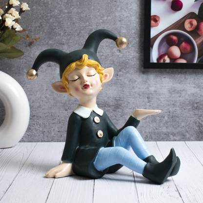 Corscent A Girl with Tray Statue for Home Decor Gifts Handmade Table Decor Gifts Decorative Showpiece  -  26 cm